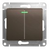 Выключатель 2-клавишный SYSTEME ELECTRIC GLOSSA, с подсветкой, скрытый монтаж, шоколад
