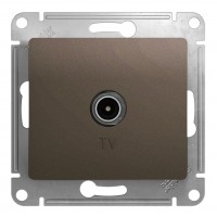 Розетка TV SYSTEME ELECTRIC GLOSSA, проходная, шоколад