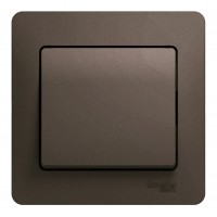 Выключатель 1-клавишный SYSTEME ELECTRIC GLOSSA, скрытый монтаж, шоколад
