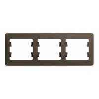 Рамка 3 поста SYSTEME ELECTRIC GLOSSA, горизонтальная, шоколад