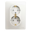 Розетка двухместная SYSTEME ELECTRIC GLOSSA, скрытый монтаж, с заземлением, со шторками, перламутр