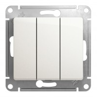 Выключатель 3-клавишный SYSTEME ELECTRIC GLOSSA, скрытый монтаж, перламутр