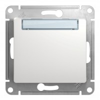 Выключатель 1-клавишный кнопочный SYSTEME ELECTRIC GLOSSA, скрытый монтаж, белый