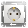 Розетка SYSTEME ELECTRIC GLOSSA, скрытый монтаж, с заземлением, белый