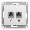 Розетка 2xRJ11+RJ45 Cat.5 SYSTEME ELECTRIC GLOSSA, белый