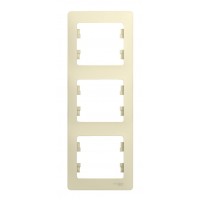 Рамка 3 поста SYSTEME ELECTRIC GLOSSA, вертикальная, бежевый