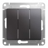 Выключатель 3-клавишный SYSTEME ELECTRIC GLOSSA, скрытый монтаж, графит