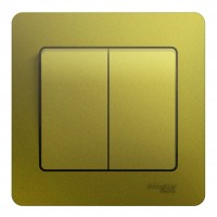 Выключатель 2-клавишный SYSTEME ELECTRIC GLOSSA, скрытый монтаж, фисташковый