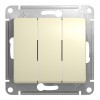 Выключатель 3-клавишный SYSTEME ELECTRIC GLOSSA, скрытый монтаж, бежевый