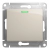 Переключатель 1-клавишный SYSTEME ELECTRIC GLOSSA, с подсветкой, скрытый монтаж, молочный