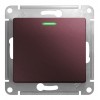 Переключатель 1-клавишный SYSTEME ELECTRIC GLOSSA, с подсветкой, скрытый монтаж, баклажановый