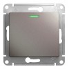 Выключатель 1-клавишный SYSTEME ELECTRIC GLOSSA, с подсветкой, скрытый монтаж, платина