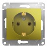 Розетка SYSTEME ELECTRIC GLOSSA, скрытый монтаж, с заземлением, фисташковый