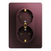Розетка двухместная SYSTEME ELECTRIC GLOSSA, скрытый монтаж, с заземлением, баклажановый