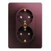 Розетка двухместная SYSTEME ELECTRIC GLOSSA, скрытый монтаж, с заземлением, со шторками, баклажановый