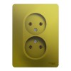 Розетка двухместная SYSTEME ELECTRIC GLOSSA, скрытый монтаж, без заземления, фисташковый