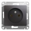 Розетка SYSTEME ELECTRIC GLOSSA, скрытый монтаж, без заземления, графит