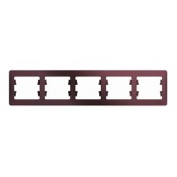 Рамка 5 постов SYSTEME ELECTRIC GLOSSA, горизонтальная, баклажановый