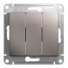 Выключатель 3-клавишный SYSTEME ELECTRIC GLOSSA, скрытый монтаж, платина