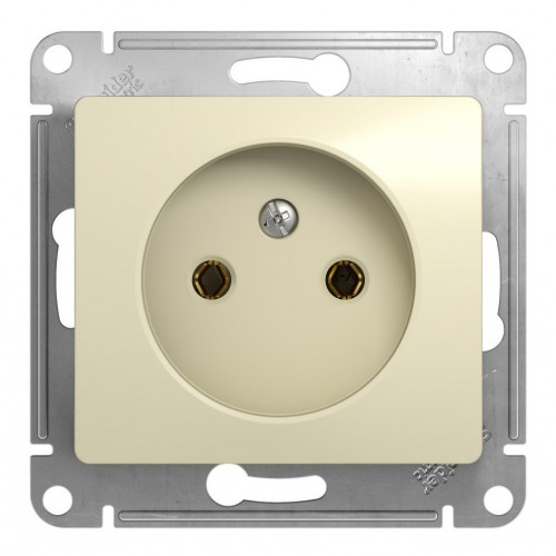 Розетка SYSTEME ELECTRIC GLOSSA, скрытый монтаж, без заземления, бежевый