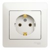 Розетка SYSTEME ELECTRIC GLOSSA, скрытый монтаж, с заземлением, перламутр