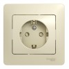 Розетка SYSTEME ELECTRIC GLOSSA, скрытый монтаж, с заземлением, со шторками, бежевый