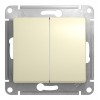 Выключатель 2-клавишный SYSTEME ELECTRIC GLOSSA, скрытый монтаж, бежевый