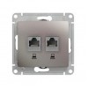 Розетка 2xRJ45 Cat.5 SYSTEME ELECTRIC GLOSSA, платина