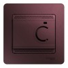 Термостат для теплого пола SYSTEME ELECTRIC GLOSSA, с датчиком, баклажановый