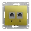 Розетка 2xRJ11+RJ45 Cat.5 SYSTEME ELECTRIC GLOSSA, фисташковый
