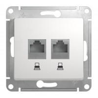 Розетка двойная компьютерная RJ45 Cat.5 SYSTEME ELECTRIC GLOSSA, белый
