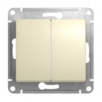 Переключатель 2-клавишный SYSTEME ELECTRIC GLOSSA, скрытый монтаж, бежевый