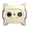Розетка TV-FM SYSTEME ELECTRIC GLOSSA, проходная, бежевый