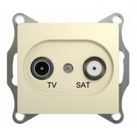 Розетка TV-SAT SYSTEME ELECTRIC GLOSSA, одиночная, бежевый