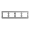 Рамка 4 поста SYSTEME ELECTRIC GLOSSA, горизонтальная, алюминий