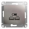 Розетка 2xUSB SYSTEME ELECTRIC GLOSSA, платина