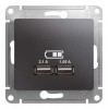 Розетка 2xUSB SYSTEME ELECTRIC GLOSSA, графит