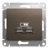 Розетка 2xUSB SYSTEME ELECTRIC GLOSSA, шоколад