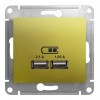 Розетка 2xUSB SYSTEME ELECTRIC GLOSSA, фисташковый