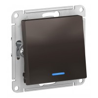 Переключатель 1-клавишный SYSTEME ELECTRIC ATLASDESIGN, с подсветкой, скрытый монтаж, мокко