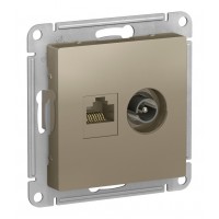 Розетка TV+RJ45 Cat.5 SYSTEME ELECTRIC ATLASDESIGN, оконечная, шампань