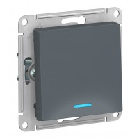 Выключатель 1-клавишный SYSTEME ELECTRIC ATLASDESIGN, с подсветкой, скрытый монтаж, грифель