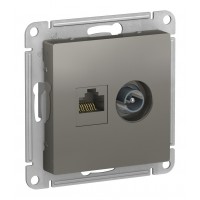 Розетка TV+RJ45 Cat.5 SYSTEME ELECTRIC ATLASDESIGN, оконечная, сталь