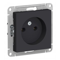 Розетка SYSTEME ELECTRIC ATLASDESIGN, скрытый монтаж, без заземления, карбон