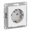 Розетка SYSTEME ELECTRIC ATLASDESIGN, скрытый монтаж, с заземлением, винтовые клеммы, белый
