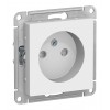Розетка SYSTEME ELECTRIC ATLASDESIGN, скрытый монтаж, без заземления, со шторками, винтовые клеммы, белый