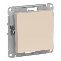 Выключатель 1-клавишный кнопочный SYSTEME ELECTRIC ATLASDESIGN, скрытый монтаж, бежевый