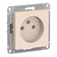 Розетка SYSTEME ELECTRIC ATLASDESIGN, скрытый монтаж, без заземления, винтовые клеммы, бежевый