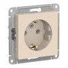Розетка SYSTEME ELECTRIC ATLASDESIGN, скрытый монтаж, с заземлением, винтовые клеммы, бежевый