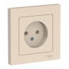 Розетка с рамкой SYSTEME ELECTRIC ATLASDESIGN, скрытый монтаж, без заземления, винтовые клеммы, бежевый